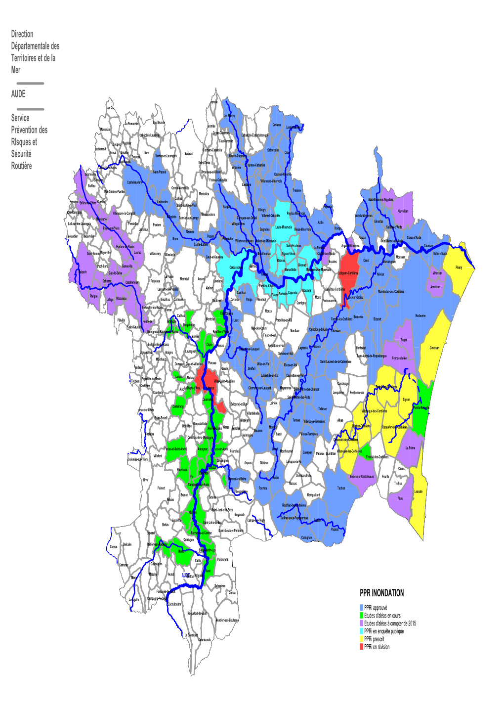 PPR INONDATION Direction Départementale Des Territoires Et De La Mer AUDE Service Prévention Des Risques Et Sécurité Routiè