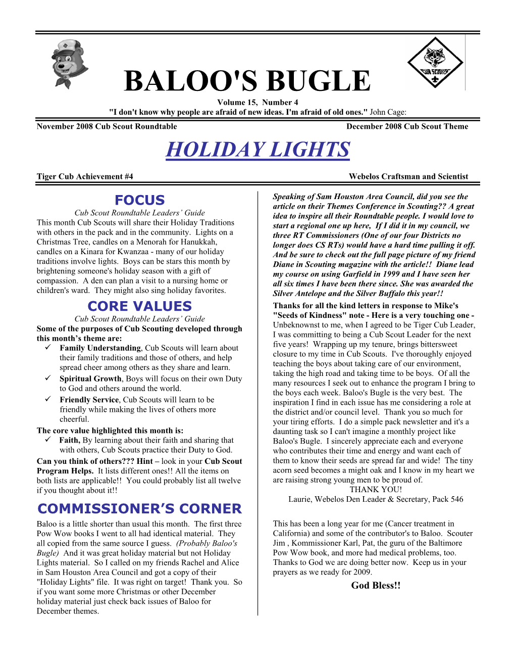 BALOO's BUGLE Volume 15, Number 4 