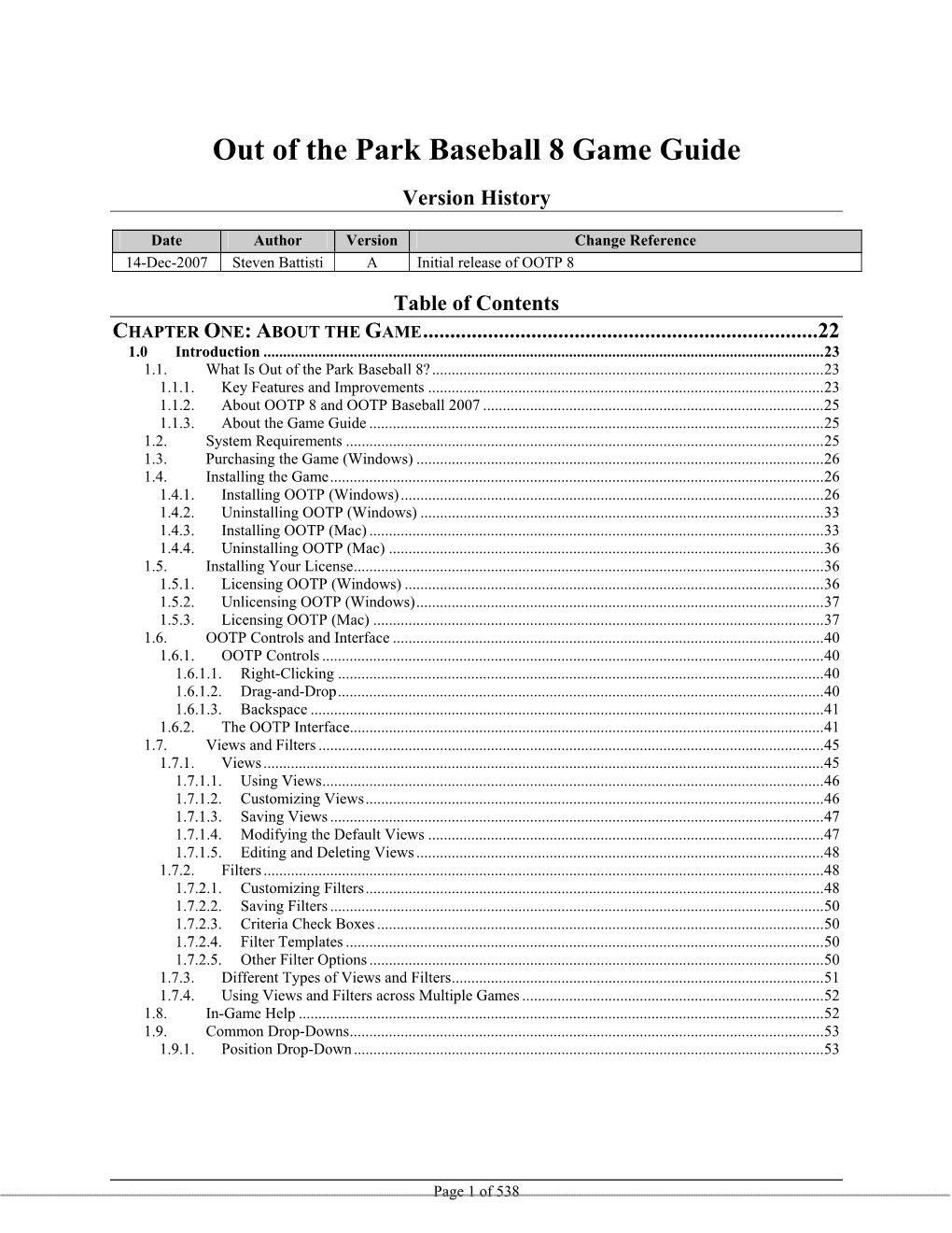 Out of the Park Baseball 8 Game Guide