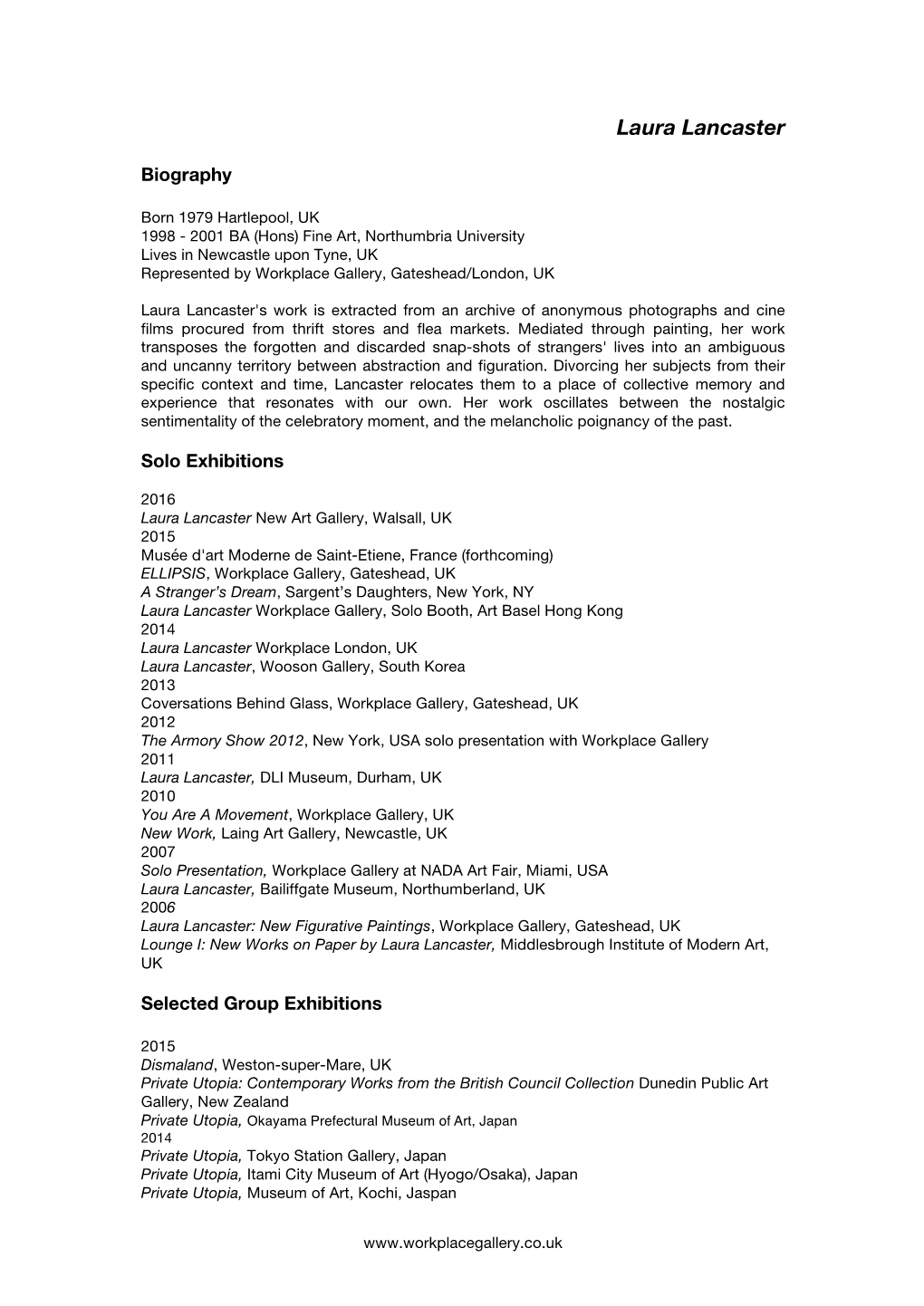 Laura Lancaster CV Jan 16