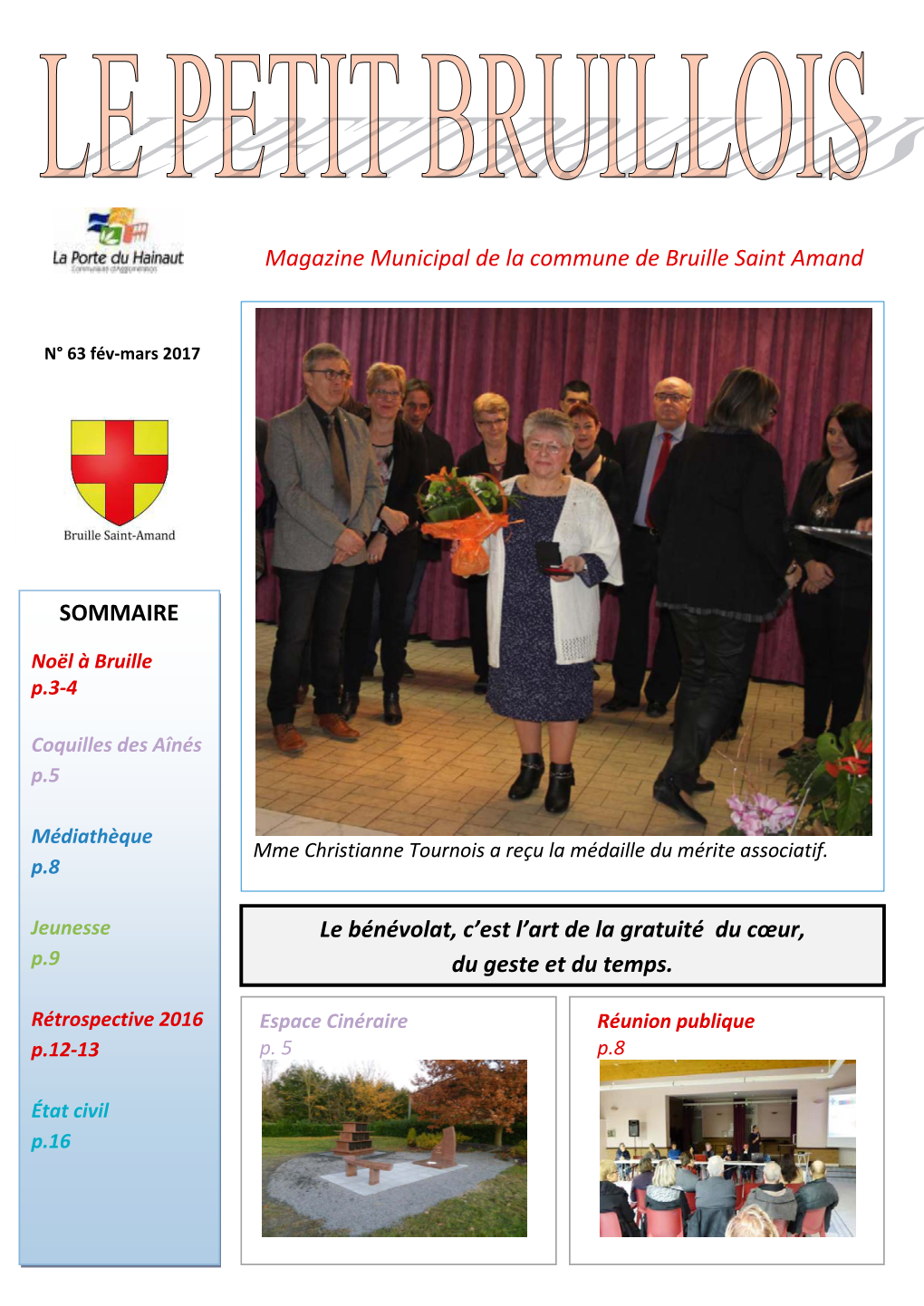 Magazine Municipal De La Commune De Bruille Saint Amand SOMMAIRE