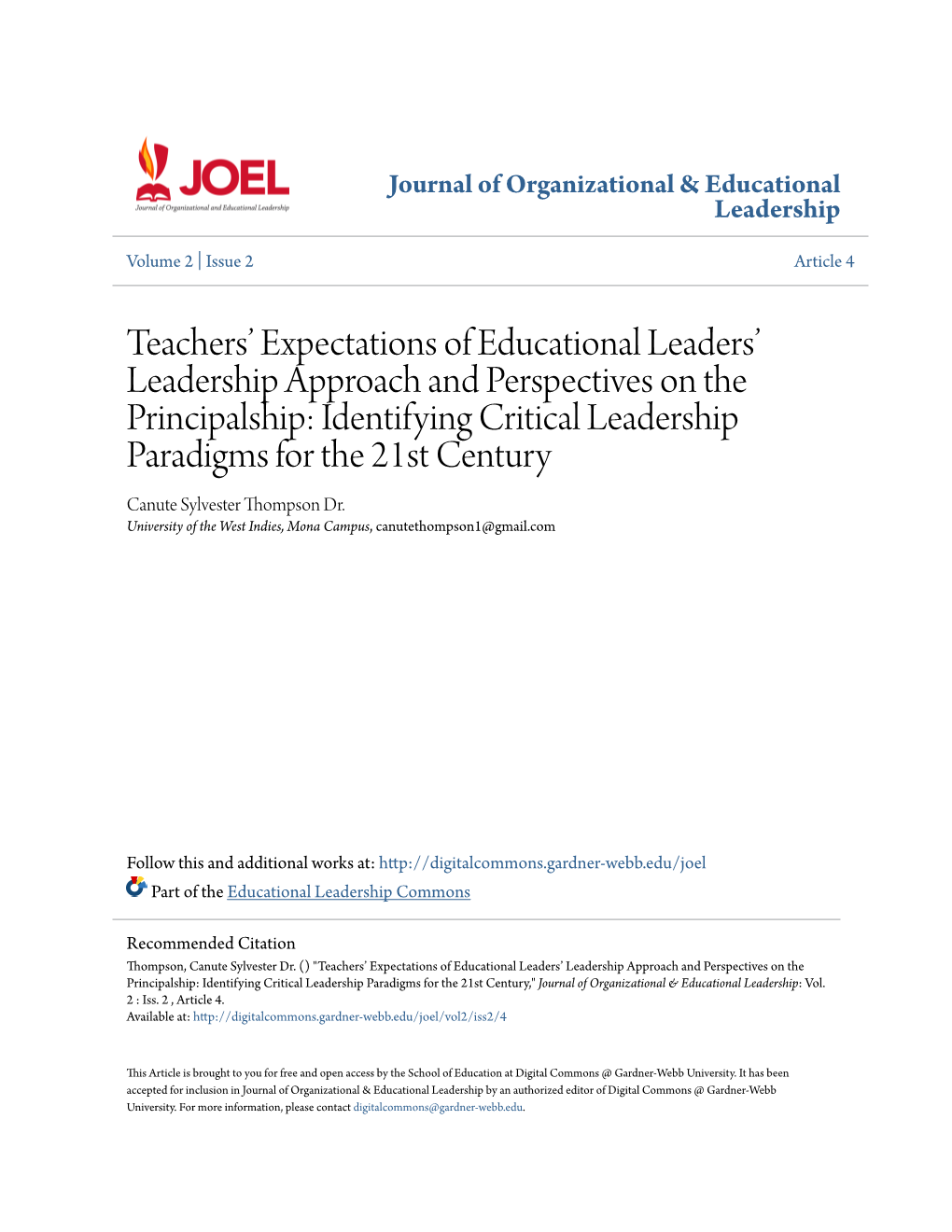 Teachers' Expectations of Educational Leaders' Leadership Approach And