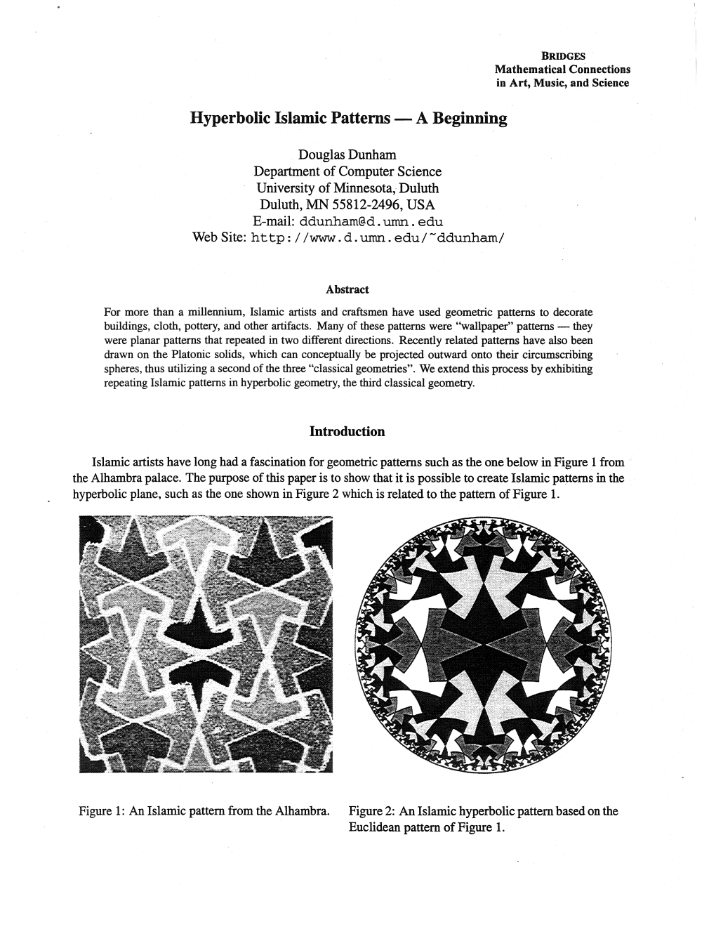 Hyperbolic Islamic Patterns - a Beginning