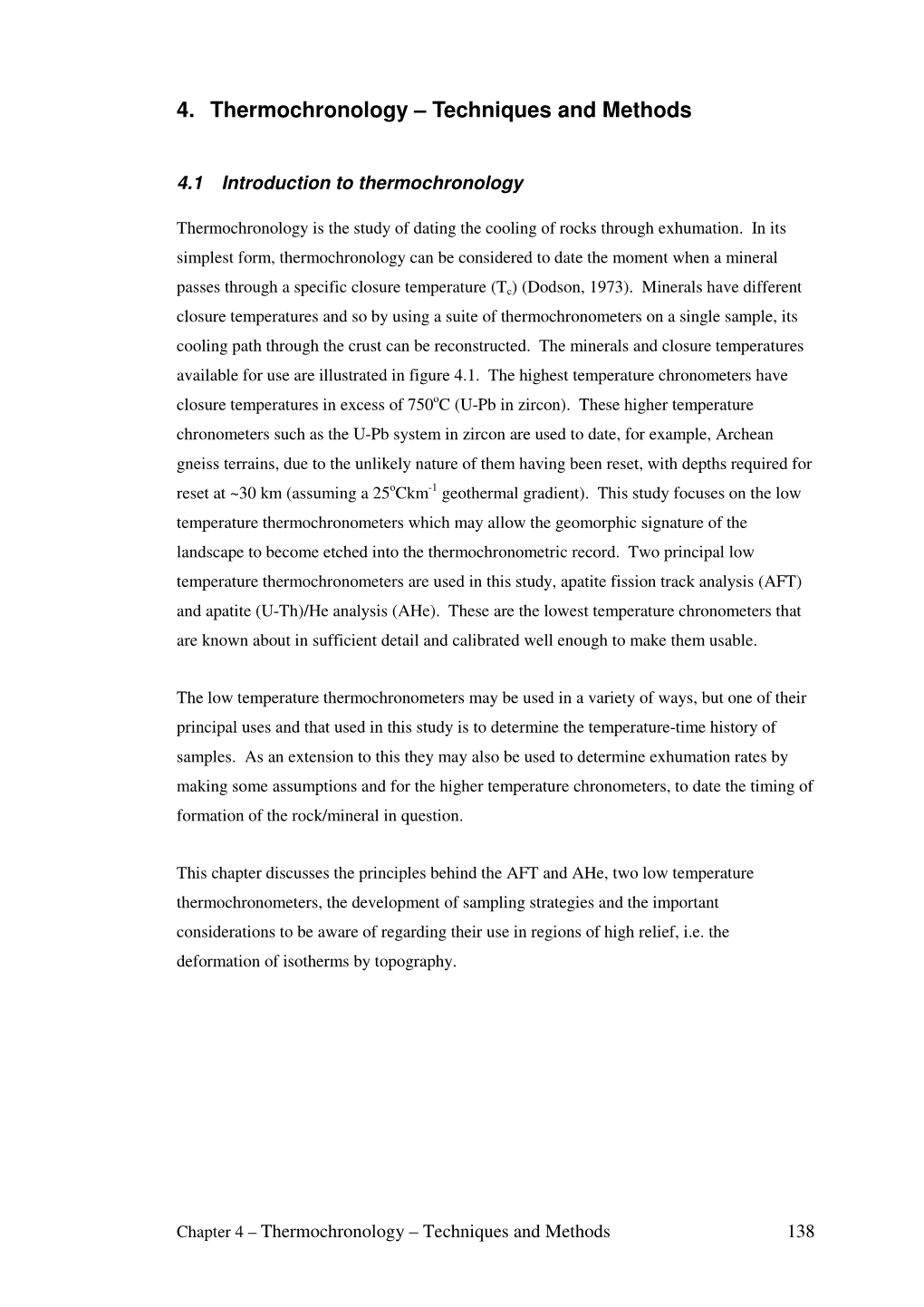 4. Thermochronology – Techniques and Methods