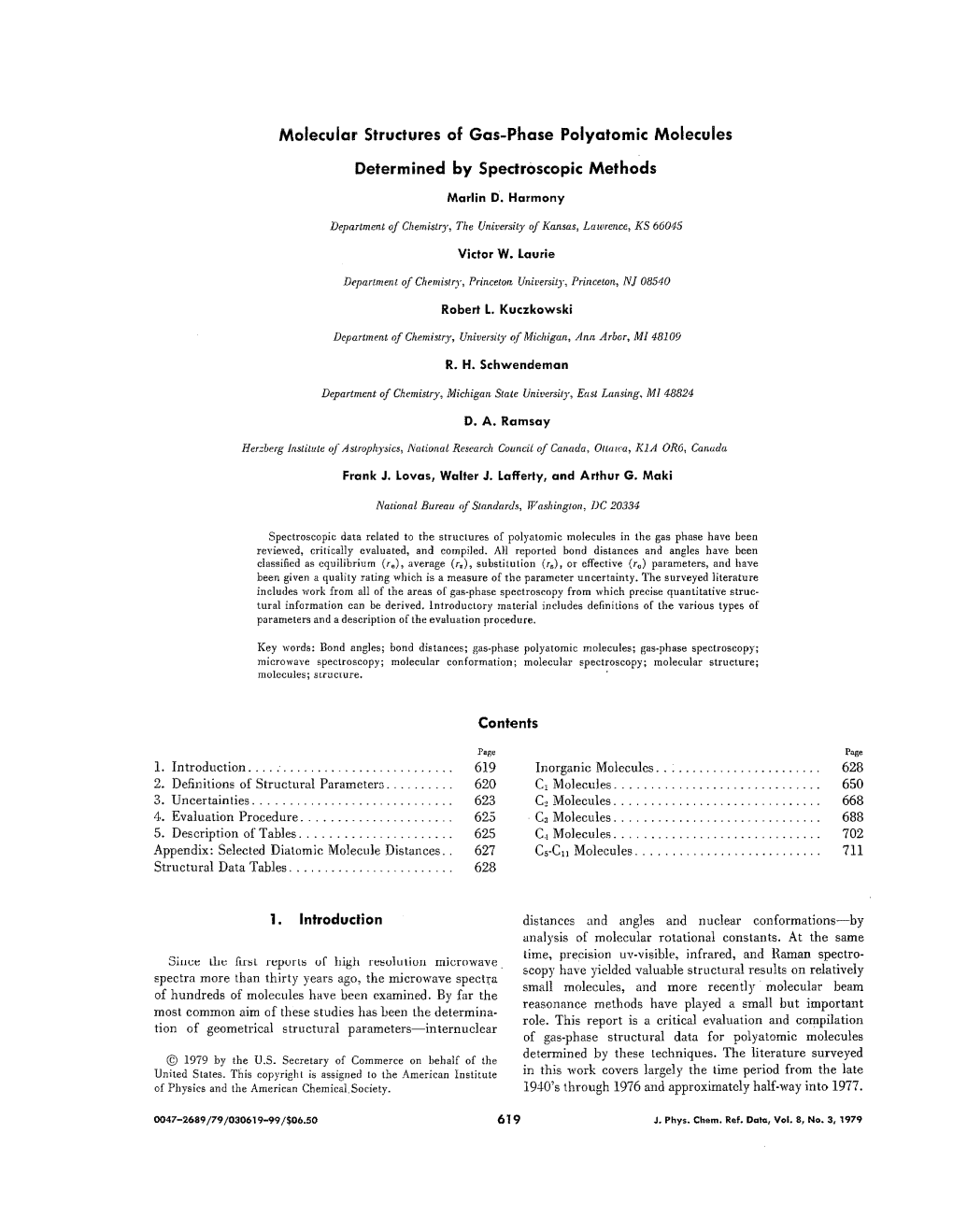 Molecular Structures of Gas-Phase Polyatomic Molecules Determined by Spectroscopic Methods