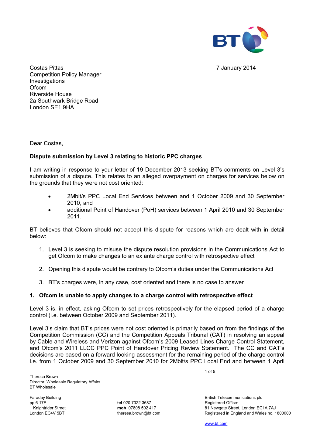 Costas Pittas Competition Policy Manager Investigations Ofcom