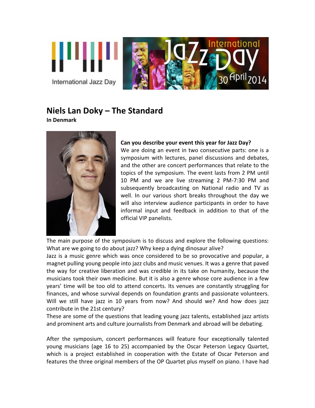 Niels Lan Doky – the Standard in Denmark