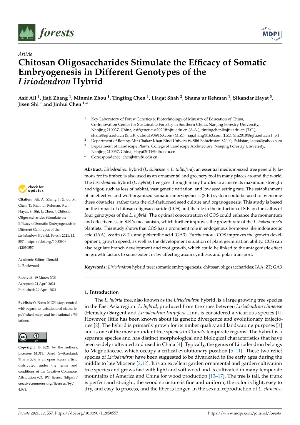 Chitosan Oligosaccharides Stimulate the Efficacy of Somatic