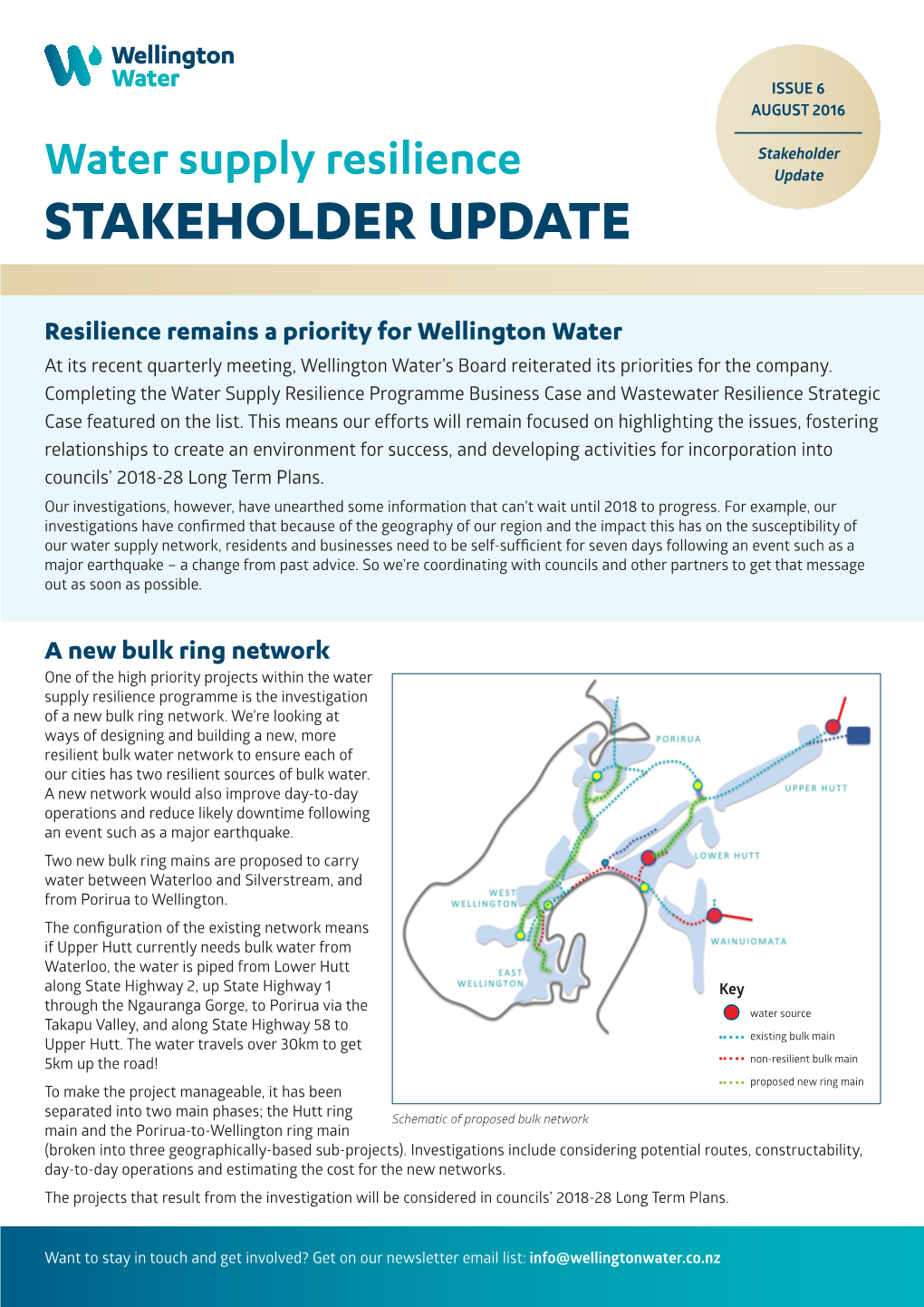 Water Supply Resilience Update STAKEHOLDER UPDATE