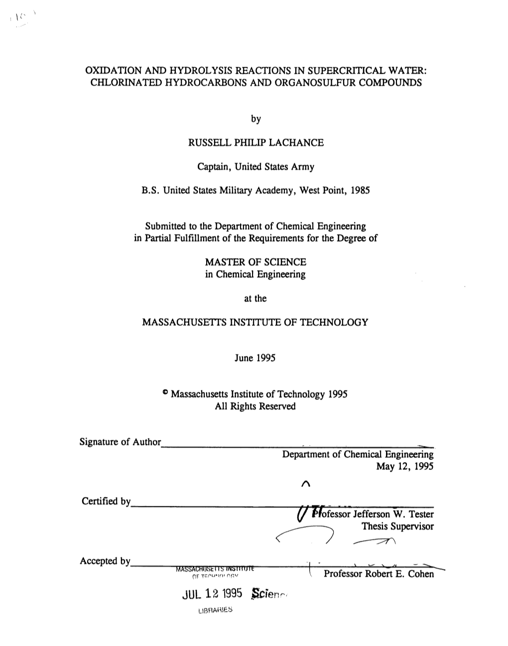 Oxidation and Hydrolysis Reactions in Supercritical Water: Chlorinated Hydrocarbons and Organosulfur Compounds