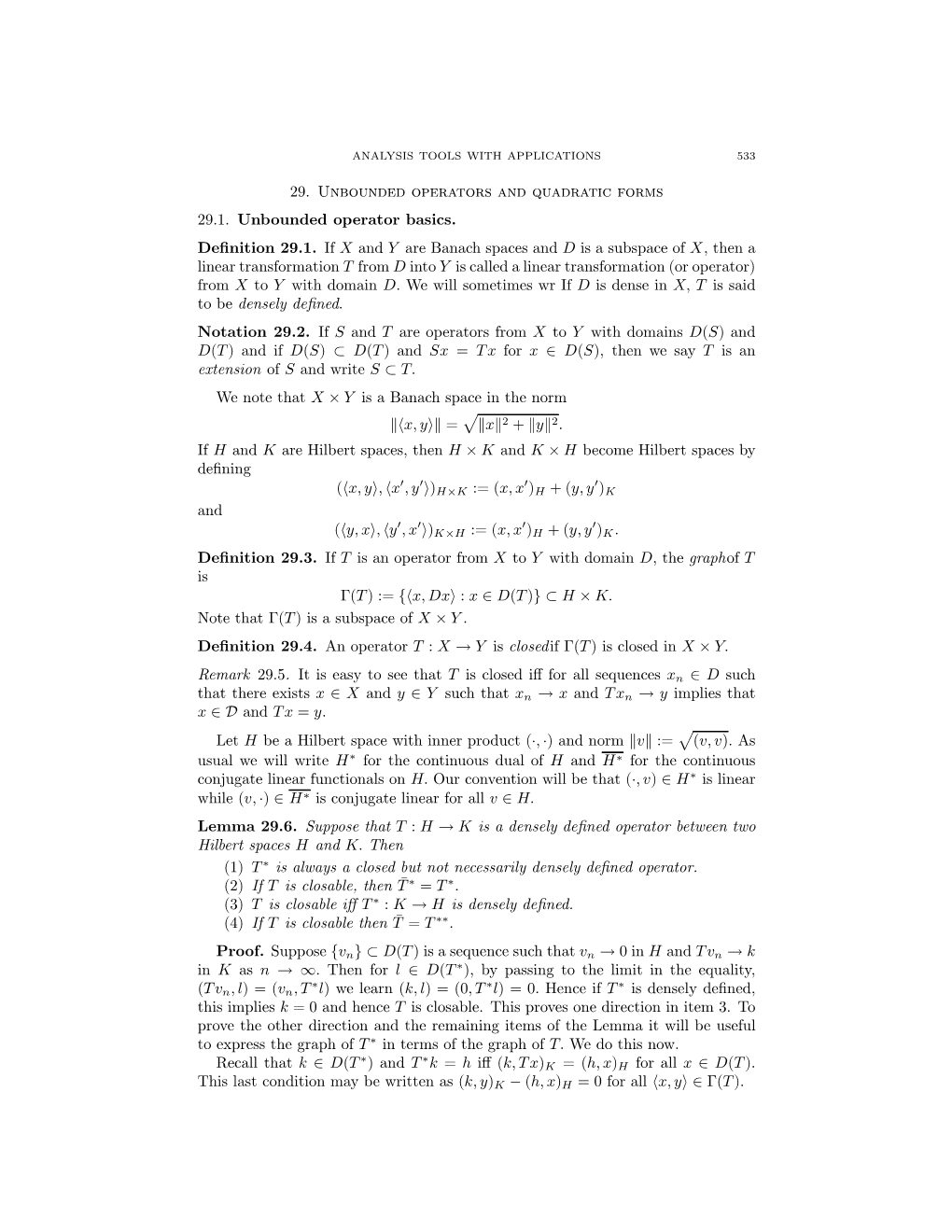 Lecture Notes: Lax-Milgram Method and Unbounded Operators