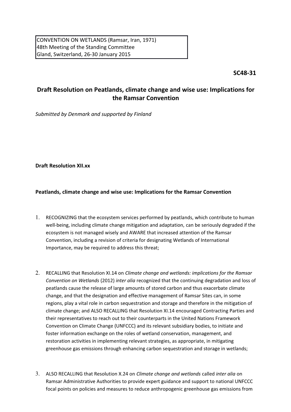 CONVENTION on WETLANDS (Ramsar, Iran, 1971) s3