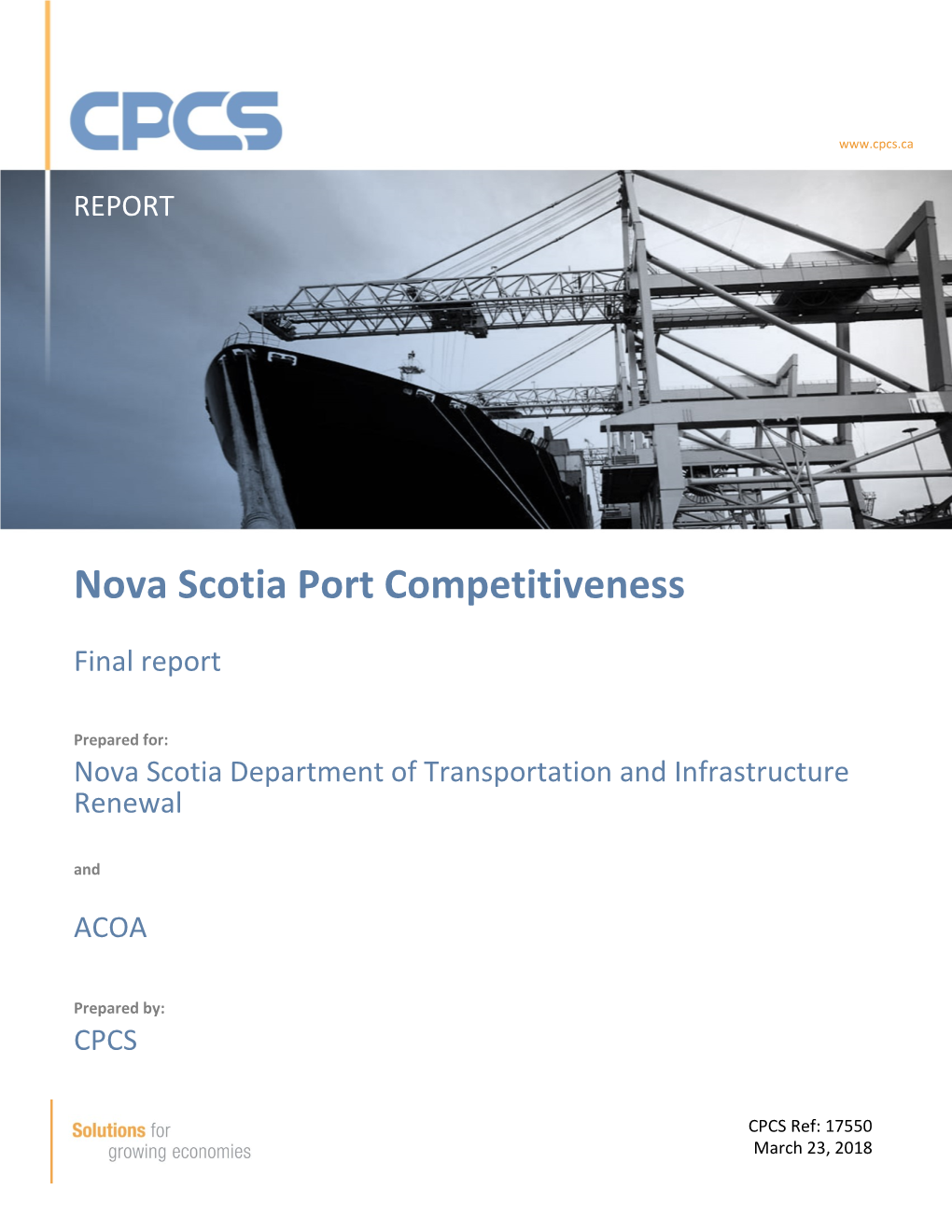 Nova Scotia Port Competitiveness
