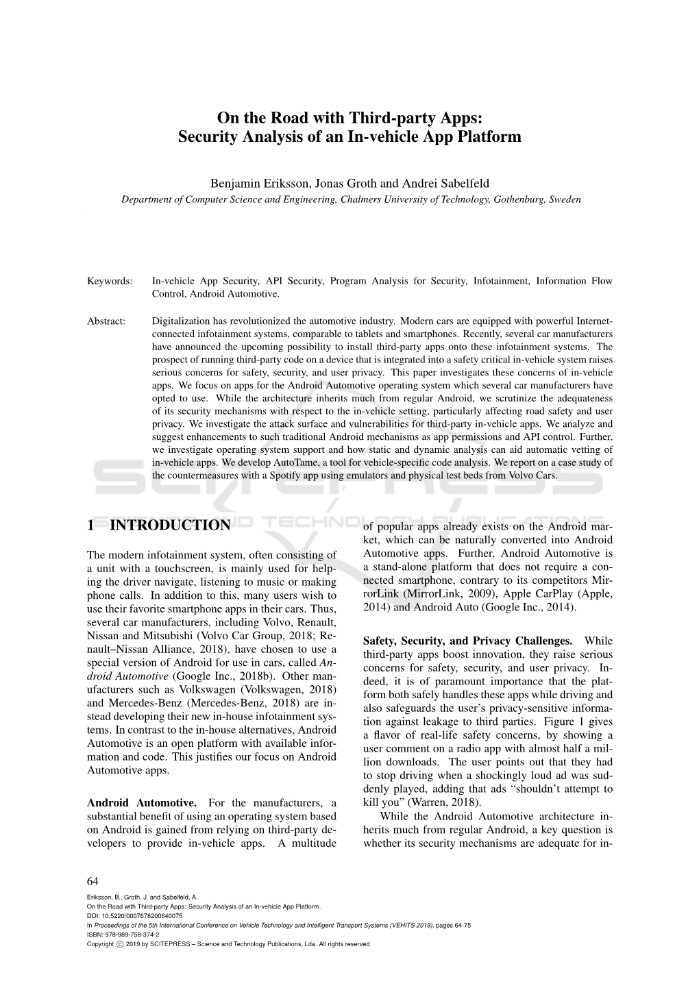 Security Analysis of an In-Vehicle App Platform