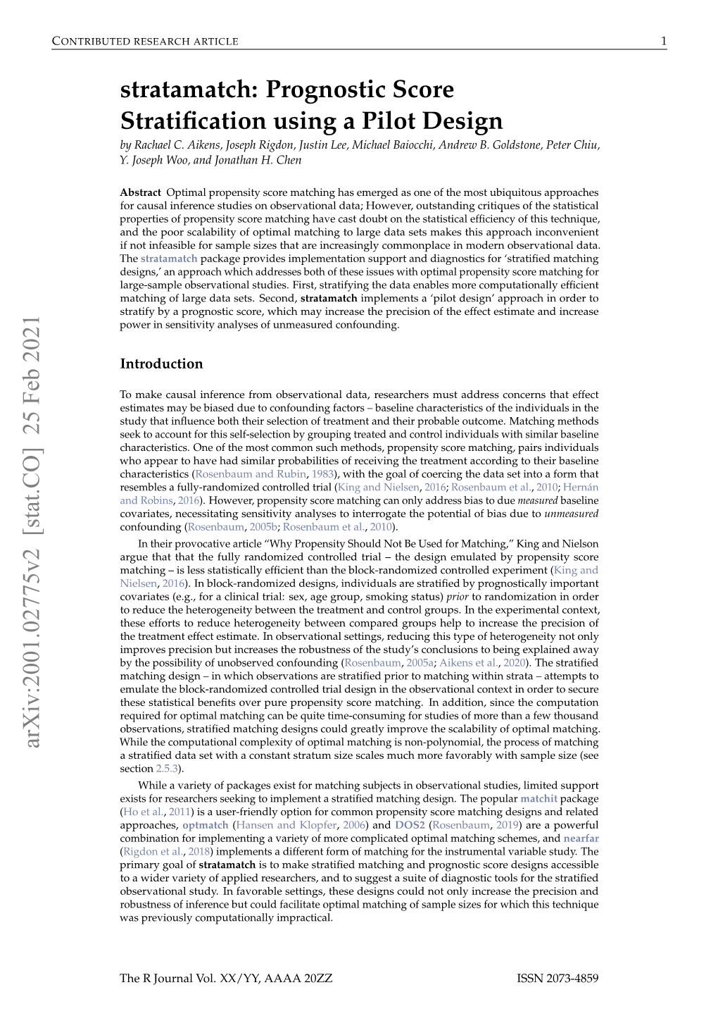 Stratamatch: Prognostic Score Stratification Using a Pilot Design