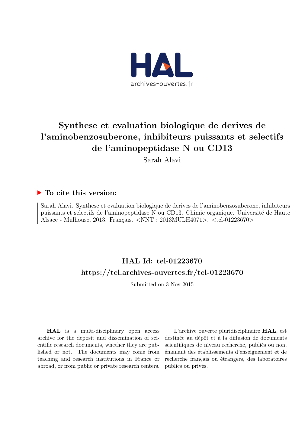 Synthese Et Evaluation Biologique De Derives De L'aminobenzosuberone