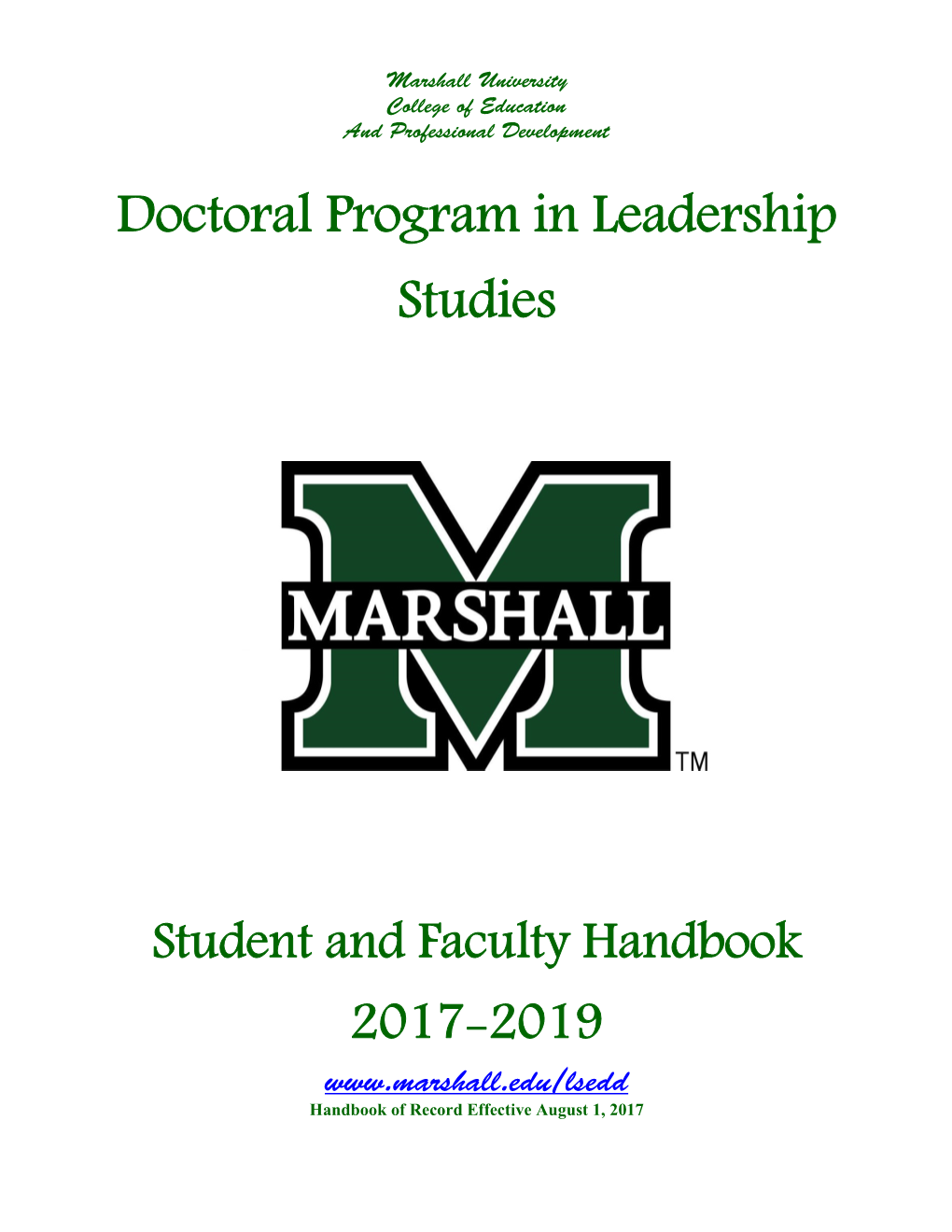 Doctoral Program in Leadership Studies