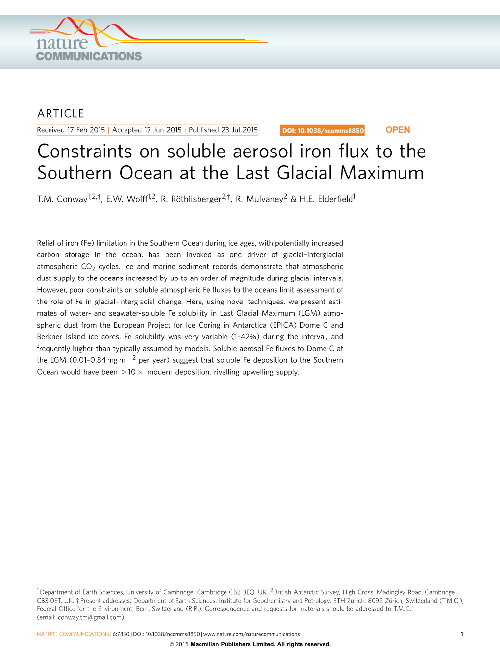 Constraints on Soluble Aerosol Iron Flux to the Southern Ocean