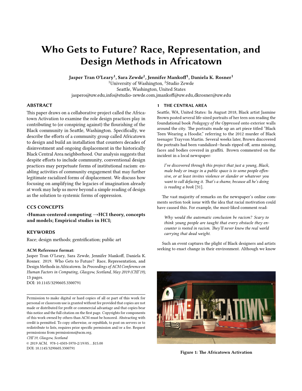 Who Gets to Future? Race, Representation, and Design Methods in Africatown