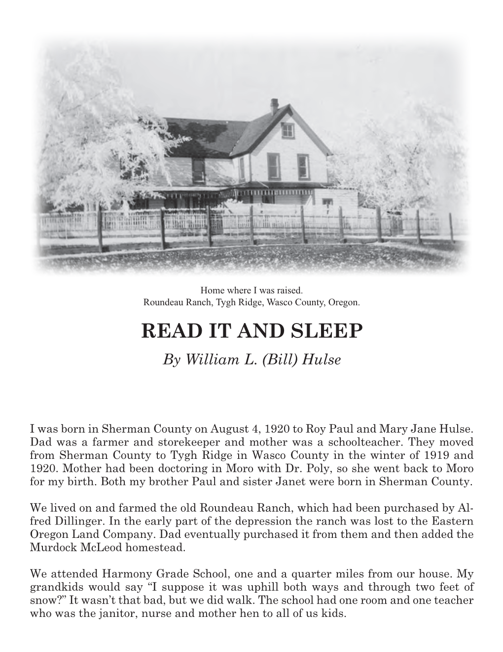 READ IT and SLEEP by William L