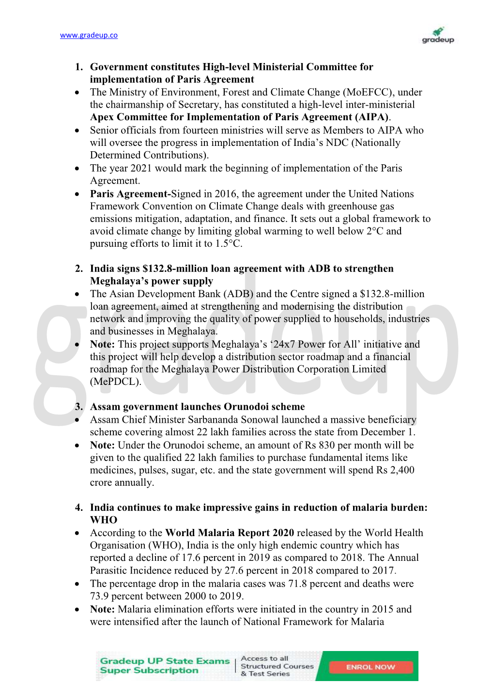 1. Government Constitutes High-Level Ministerial Committee For