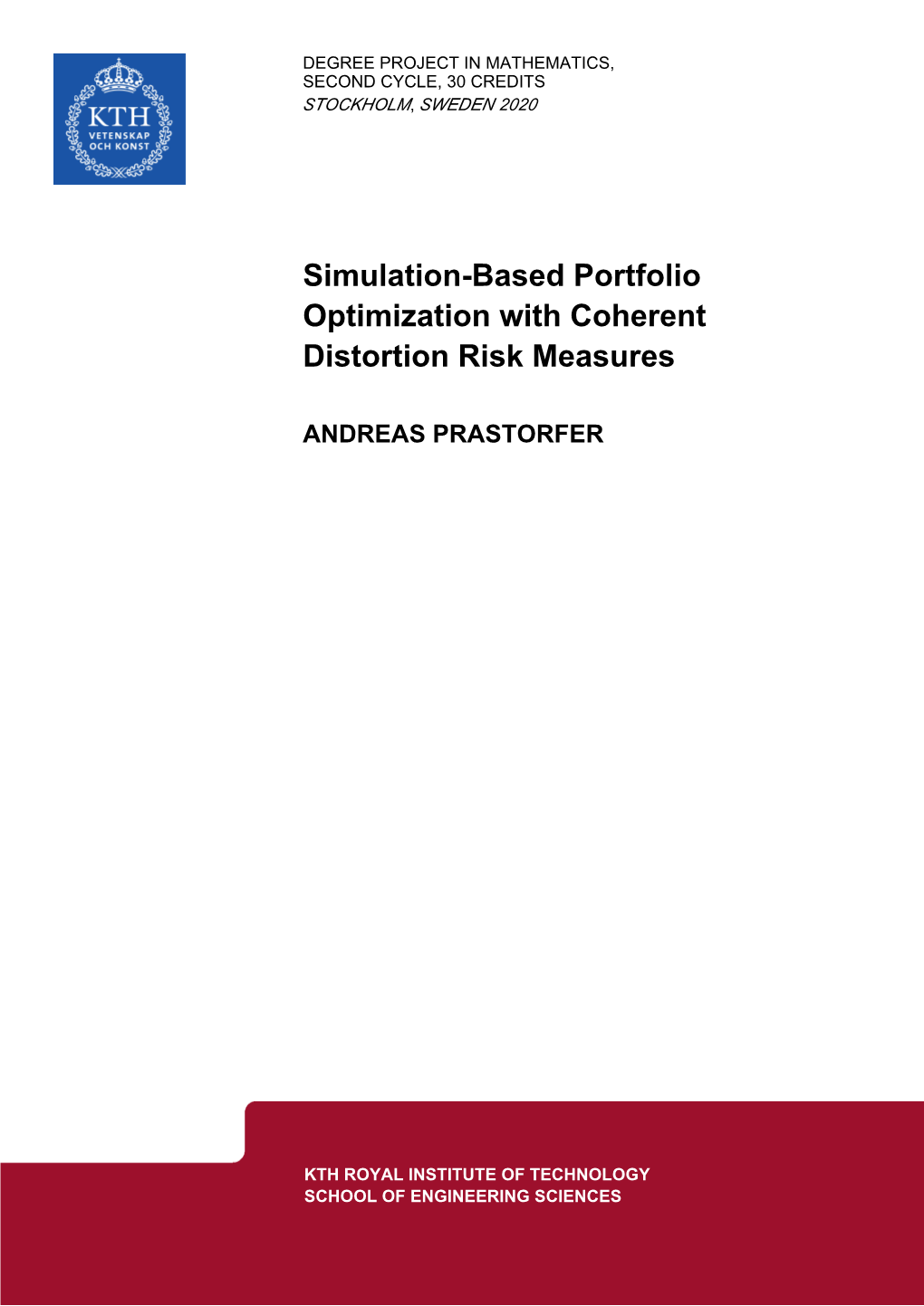 Simulation-Based Portfolio Optimization with Coherent Distortion Risk Measures