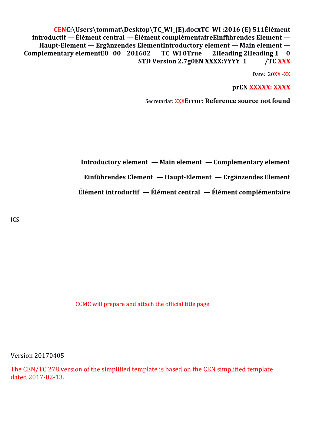 Introductory Element Main Element Complementary Element