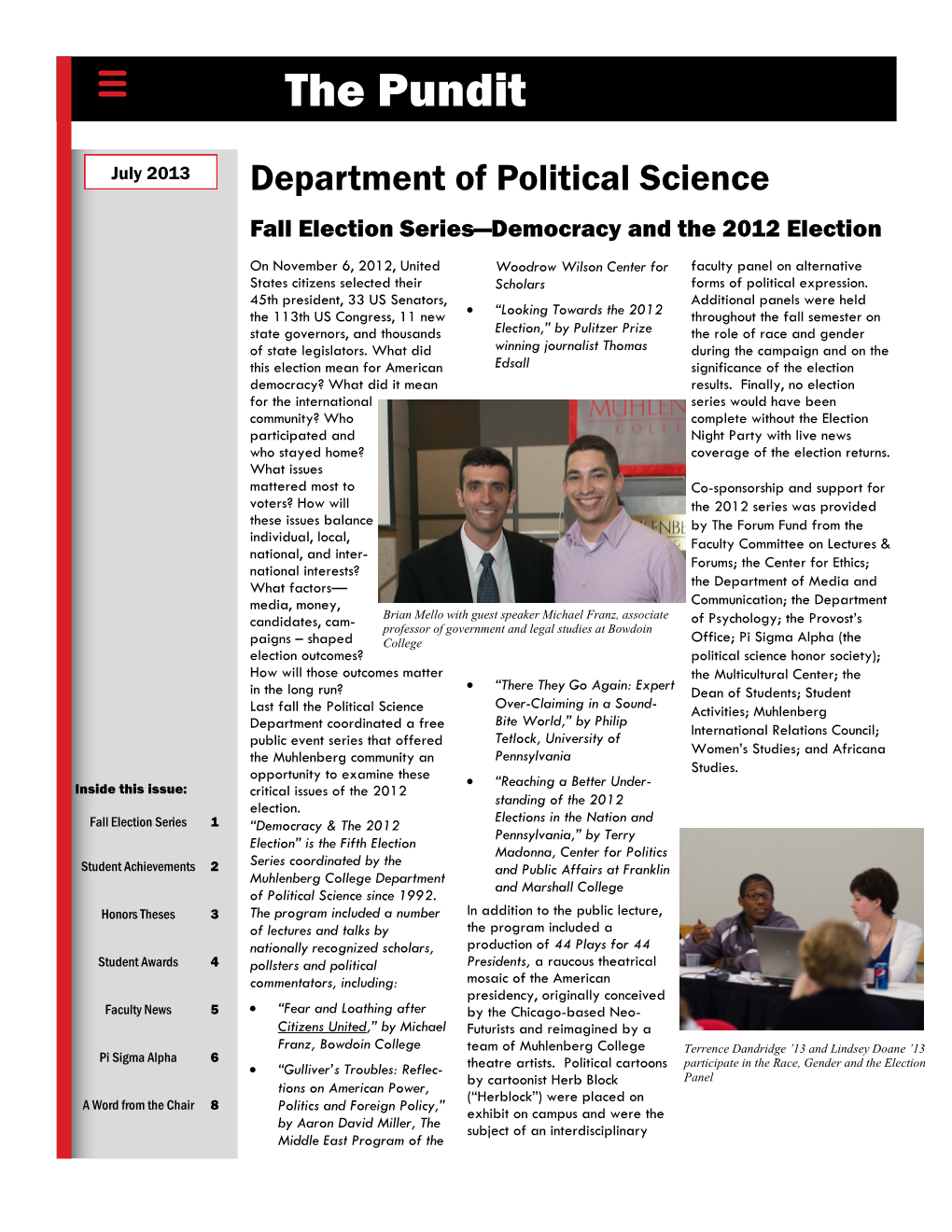 The Pundit Annual Newsletter 2013