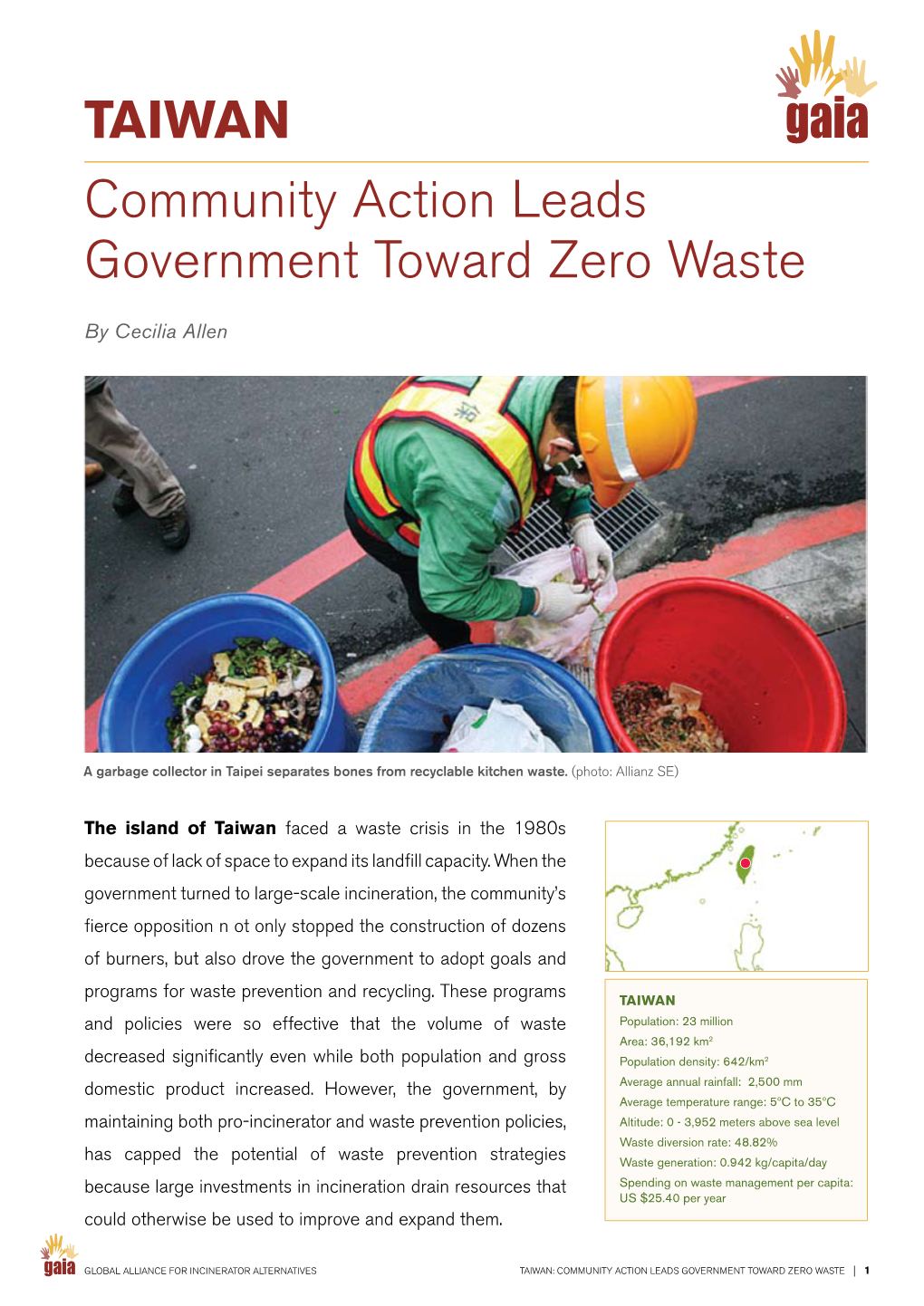 Taiwan Global Anti-Incinerator Alliance Community Action Leads Government Toward Zero Waste