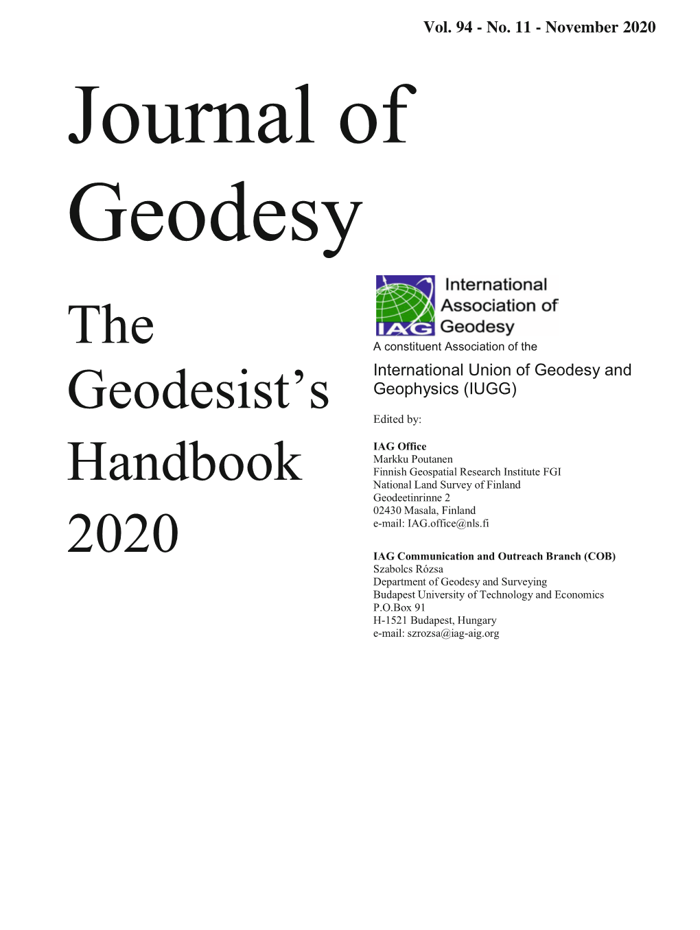 The Geodesist's Handbook 2020
