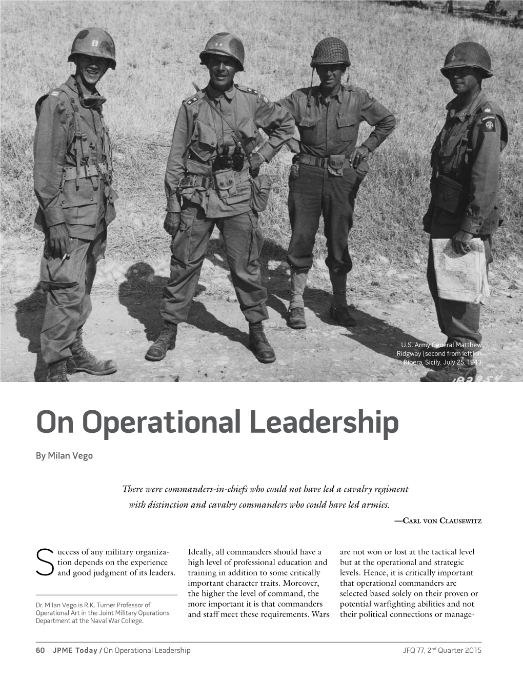 On Operational Leadership