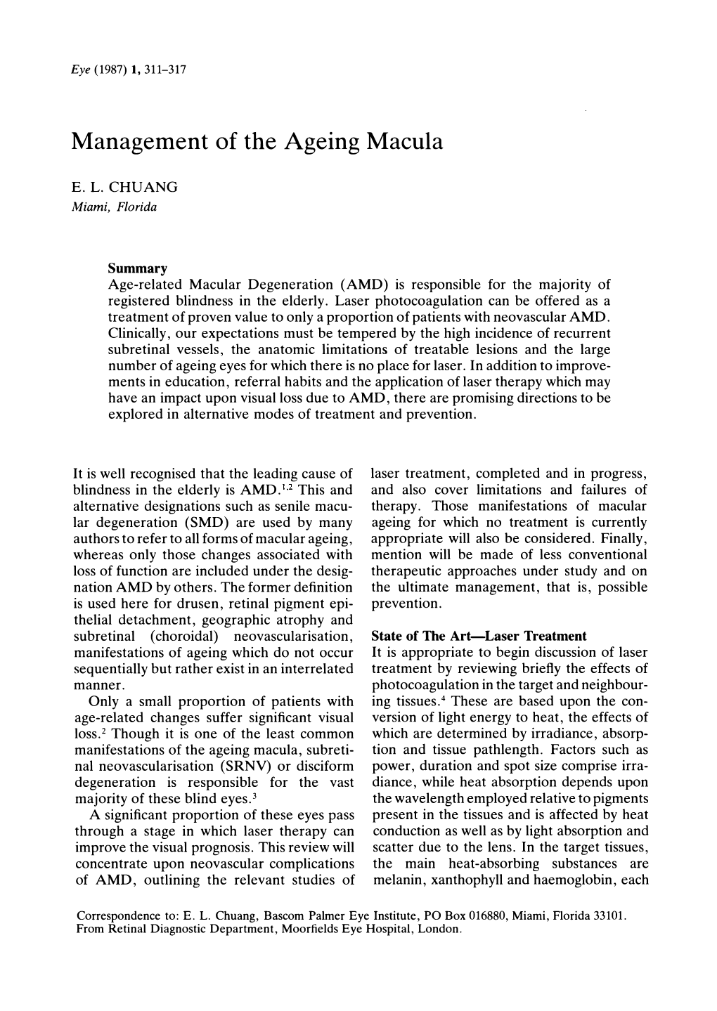 Management of the Ageing Macula