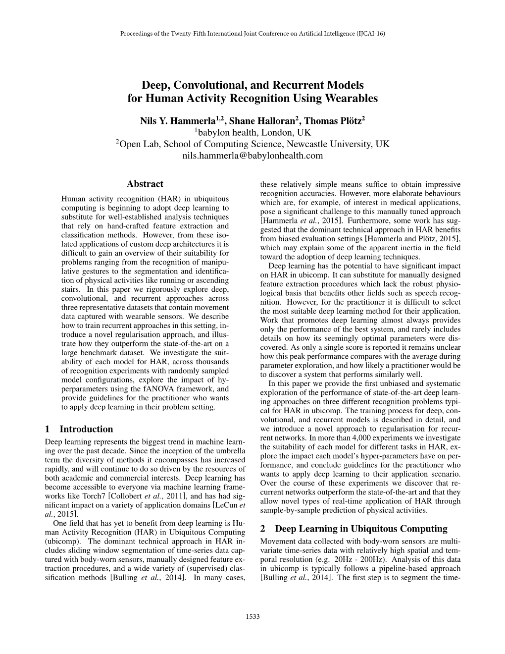 Deep, Convolutional, and Recurrent Models for Human Activity Recognition Using Wearables