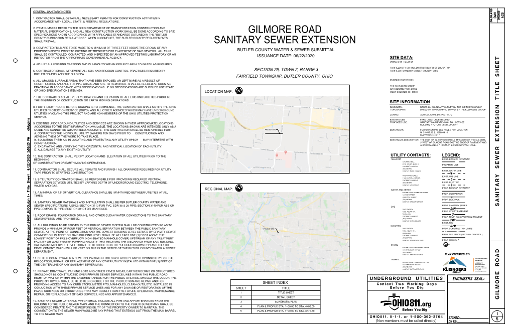 Gilmore Road Sanitary Sewer Extension