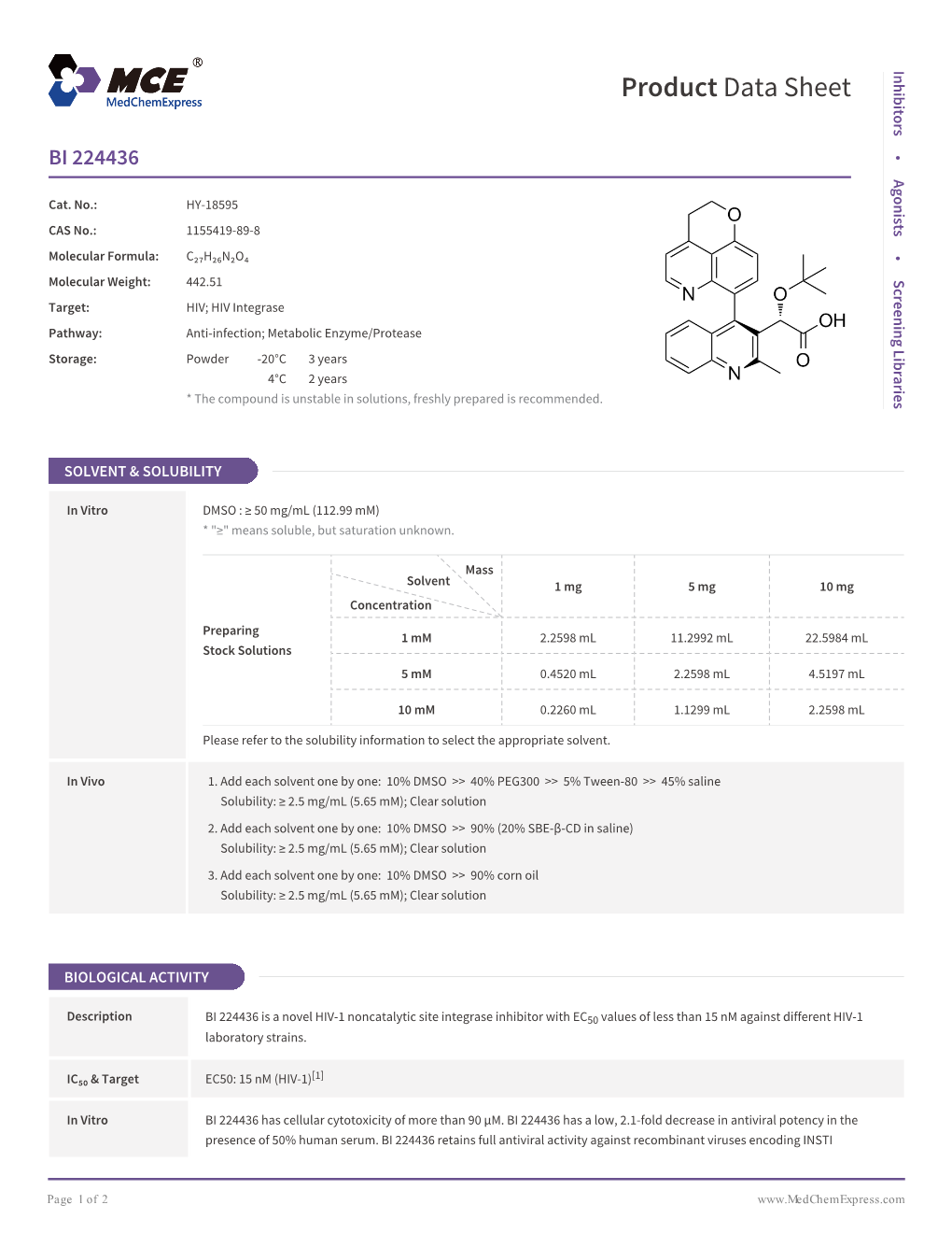 BI 224436 | Medchemexpress