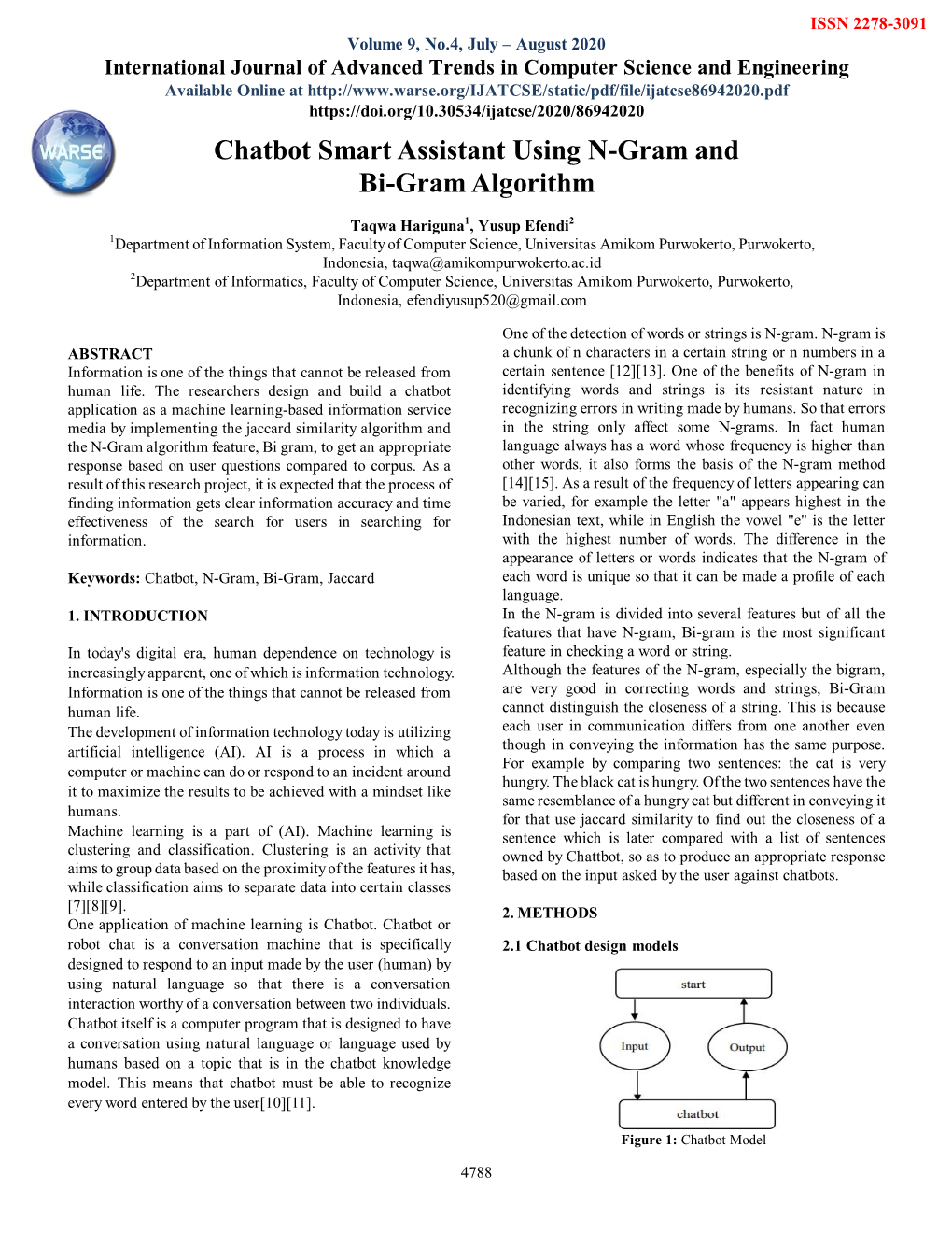 Chatbot Smart Assistant Using N-Gram and Bi-Gram Algorithm