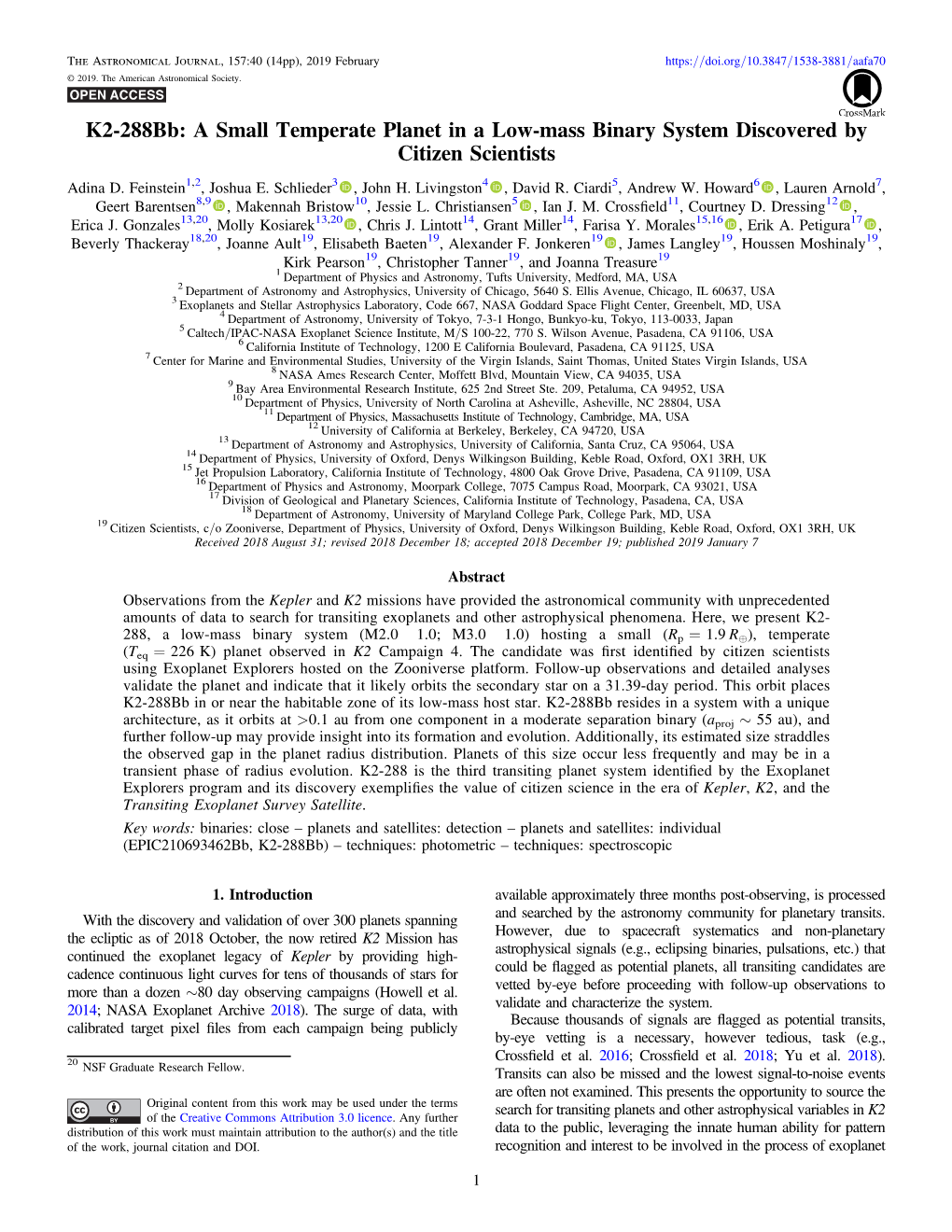 K2-288Bb: a Small Temperate Planet in a Low-Mass Binary System Discovered by Citizen Scientists