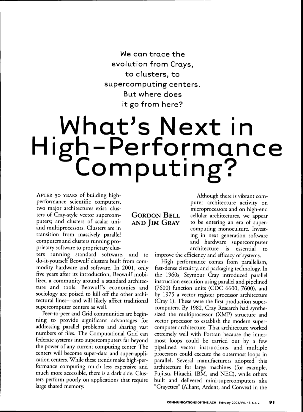 What's Next in High-Performance Computing?
