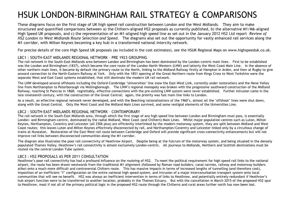 Hsuk London-Birmingham Rail Strategy & Comparisons