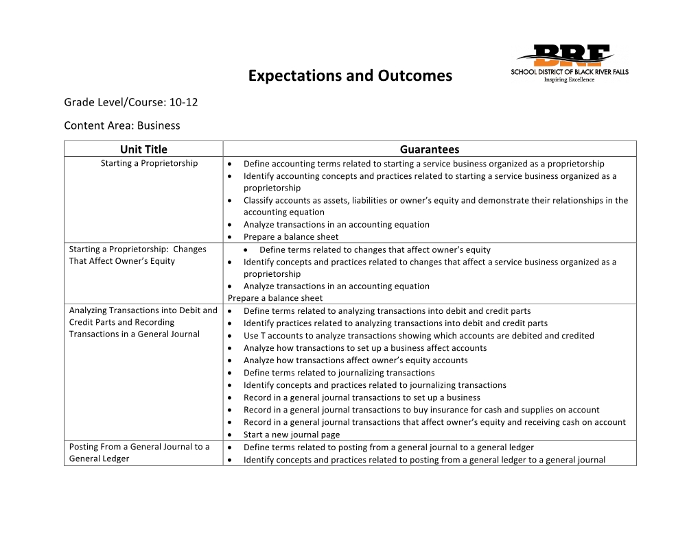 Expectations and Outcomes Accounting 1