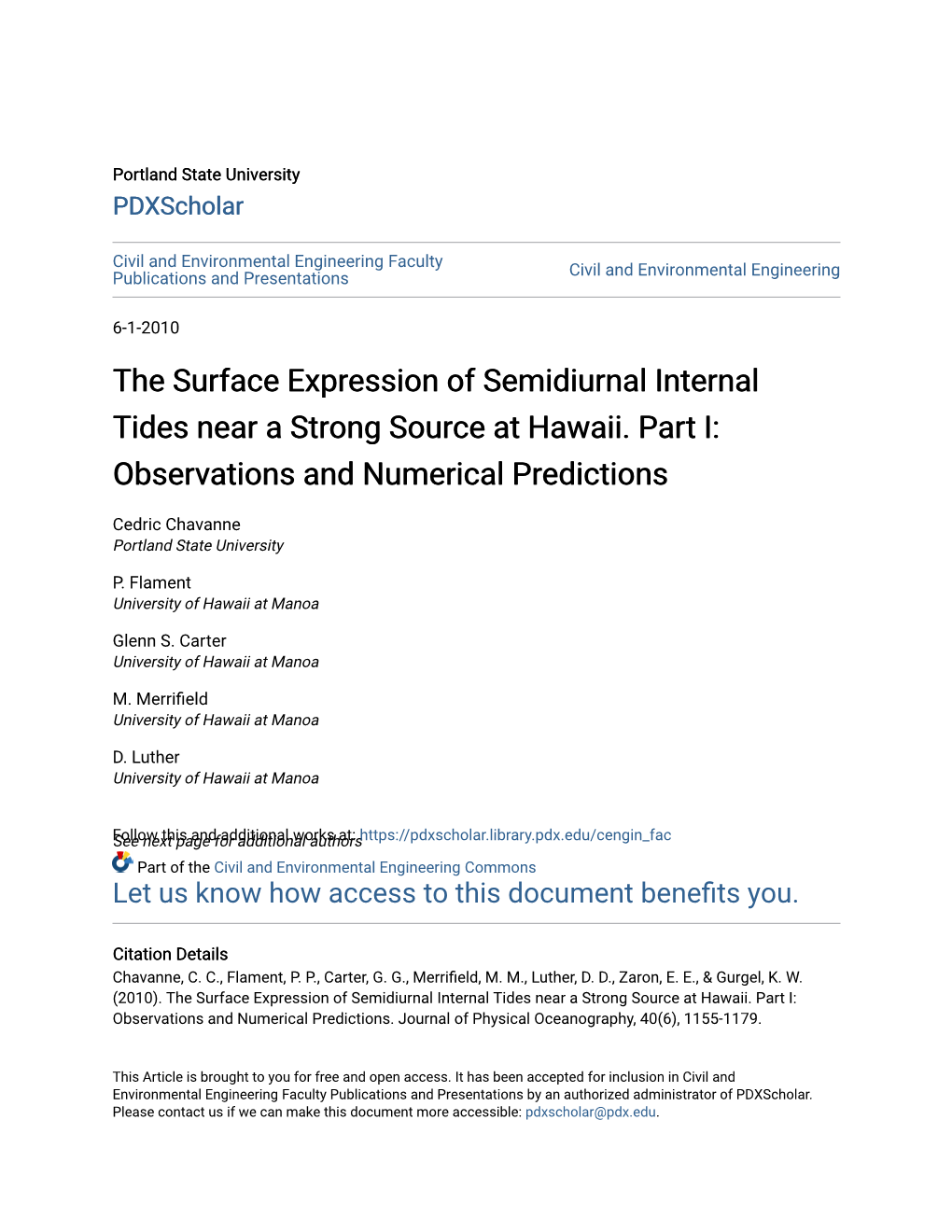 The Surface Expression of Semidiurnal Internal Tides Near a Strong Source at Hawaii