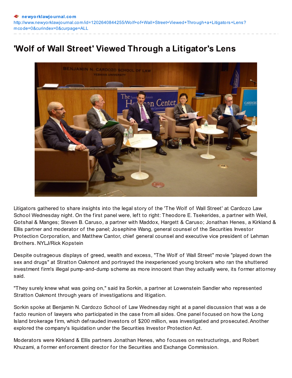 Wolf of Wall Street' Viewed Through a Litigator's Lens