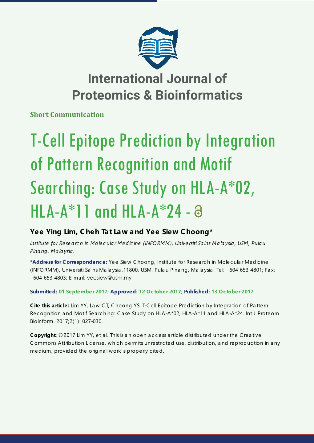 T-Cell Epitope Prediction by Integration