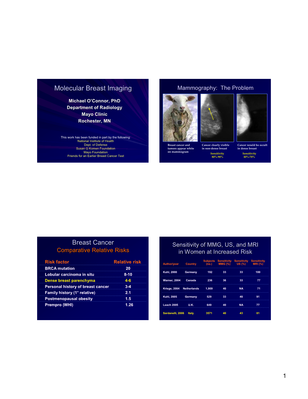 Molecular Breast Imaging Mammography: the Probllem