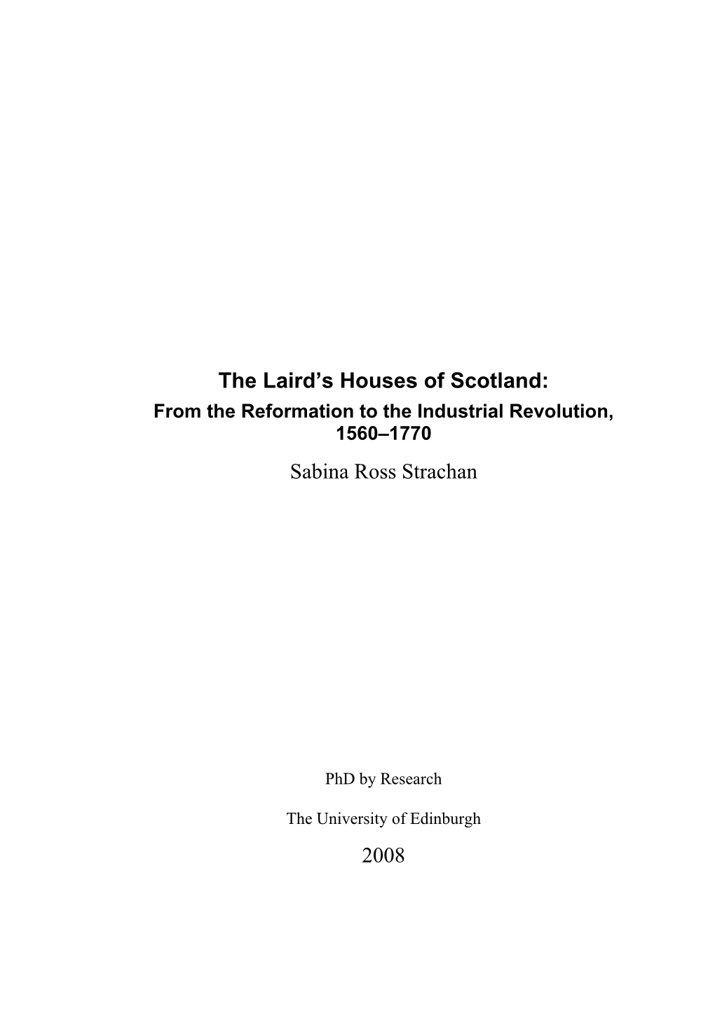 The Laird's Houses of Scotland