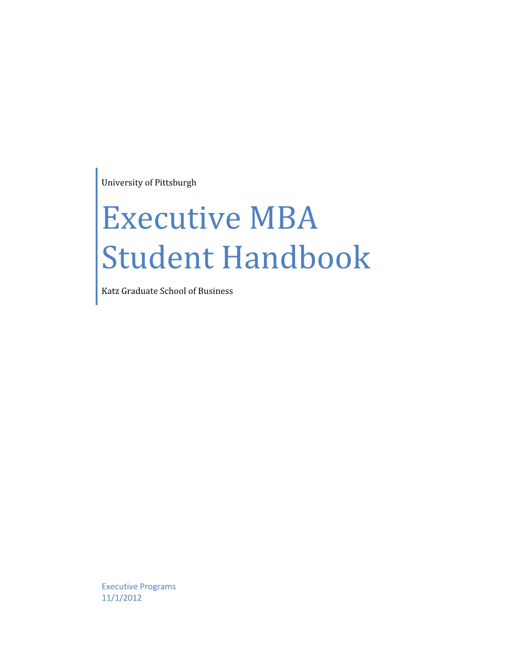 Executive MBA Student Handbook