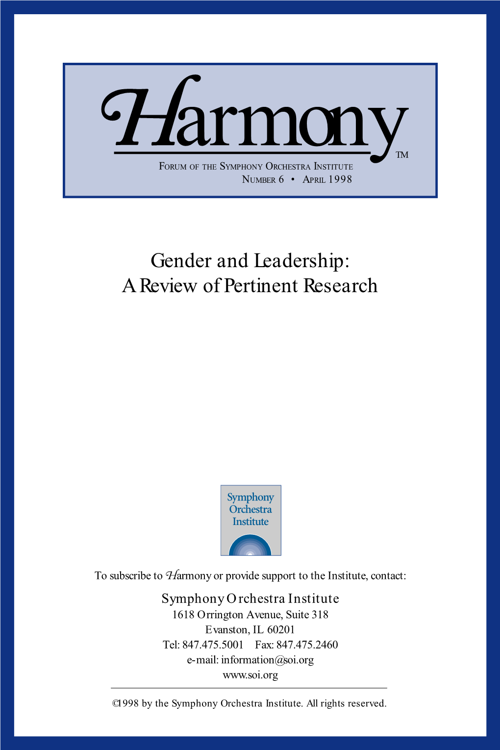 Gender and Leadership: a Review of Pertinent Research