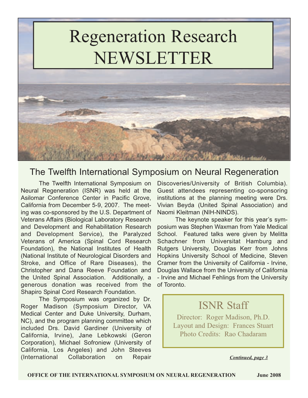 ISNR Newsletter 2008