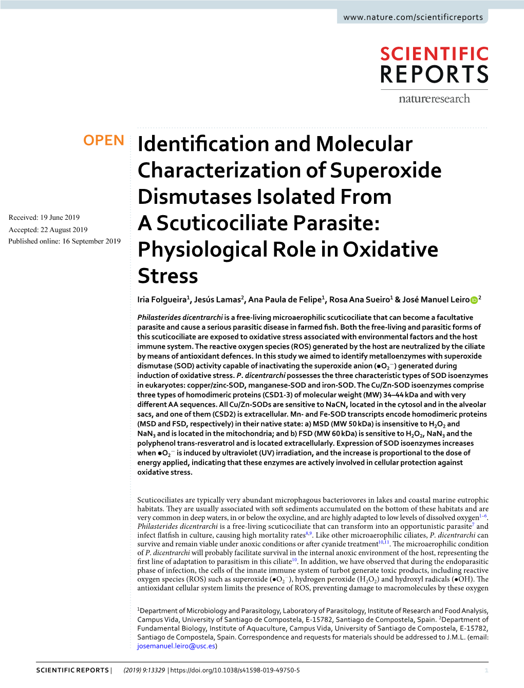 Identification and Molecular Characterization Of