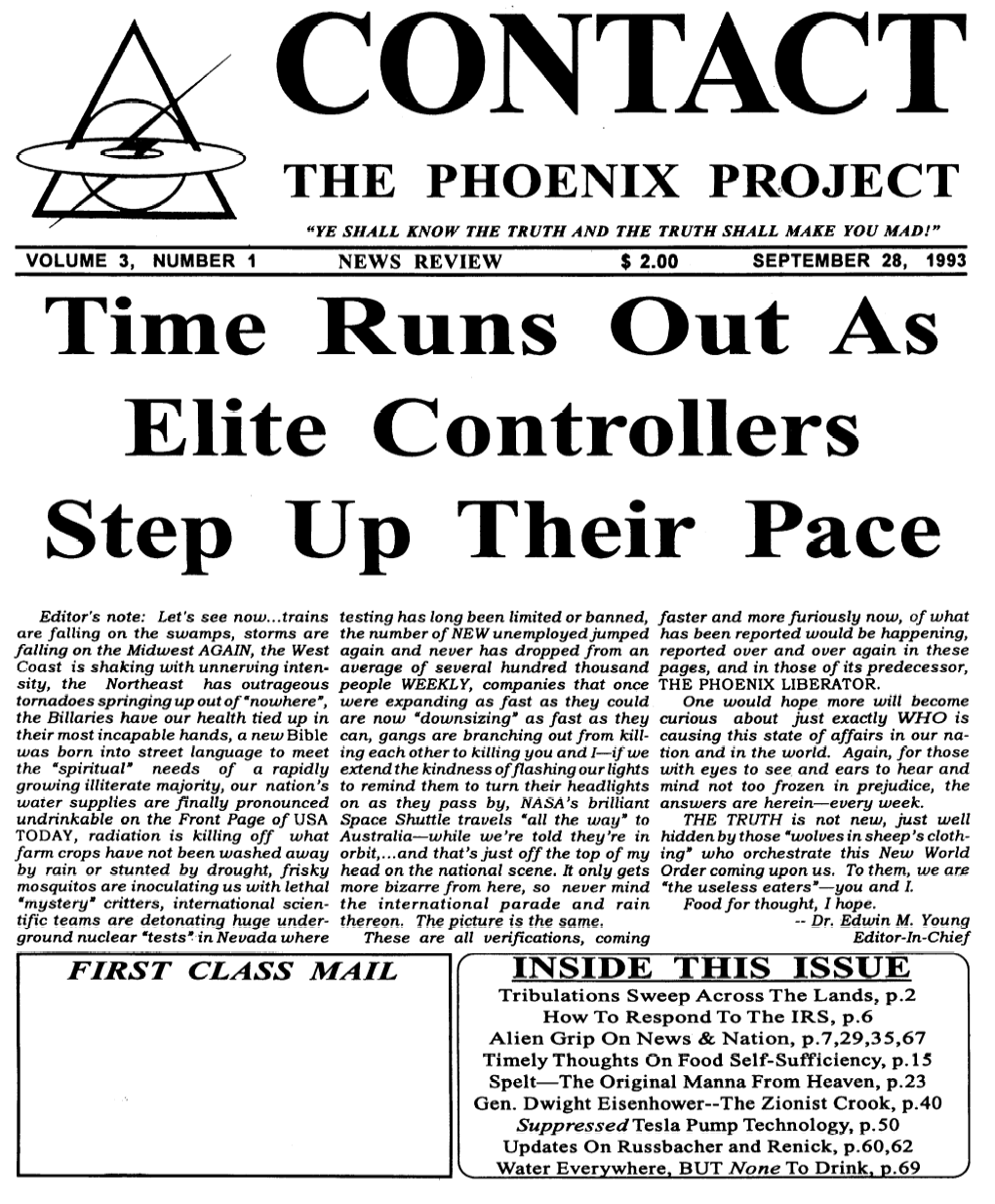 CONTACT, the Phoenix Project, September 28, 1993